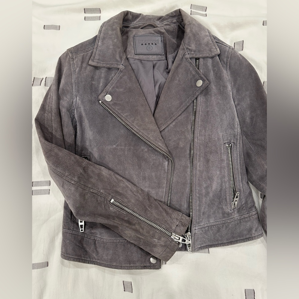 Grey suede jacket - Picture 4 of 4